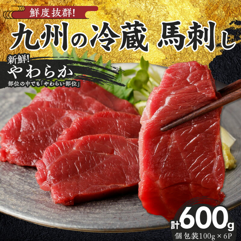 【ふるさと納税】国産 やわらか 馬刺し 100g × 6袋 計 600g 特製 甘口醤油ダレ 100ml × 2本 創業 昭和11年 久留米 老舗 新鮮 生食用 赤身 真空包装 個包装 冷蔵 肉 馬肉 ブロック 小分け 便利 低カロリー 高たんぱく お取り寄せ 福岡県 久留米市 送料無料