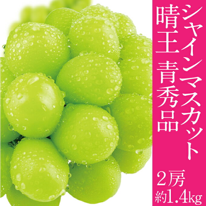 【ふるさと納税】2025年予約受付中 シャインマスカット 晴王 7月～8月出荷 2房 約1.4kg 人気 岡山県産 種無し 皮ごと食べる みずみずしい フレッシュ 晴れの国 おかやま 果物大国 ハレノフルーツ　お届け：2026年7月中旬～2026年8月下旬