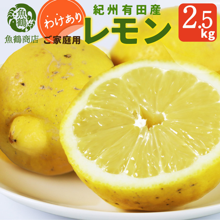 【ご家庭用訳あり】紀州有田産レモン　2.5kg<br>※着日指定不可<br>※2025年3月上旬～3月下旬頃に順次発送予定