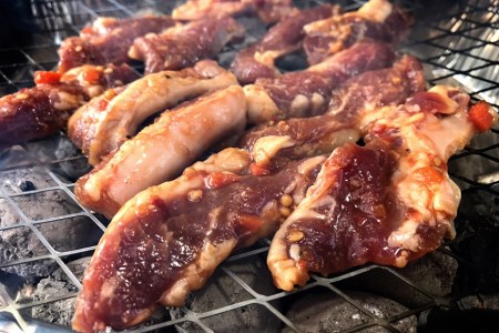 BE302雲仙もみじ豚「中落ちカルビ」スタミナ焼き1.2kg