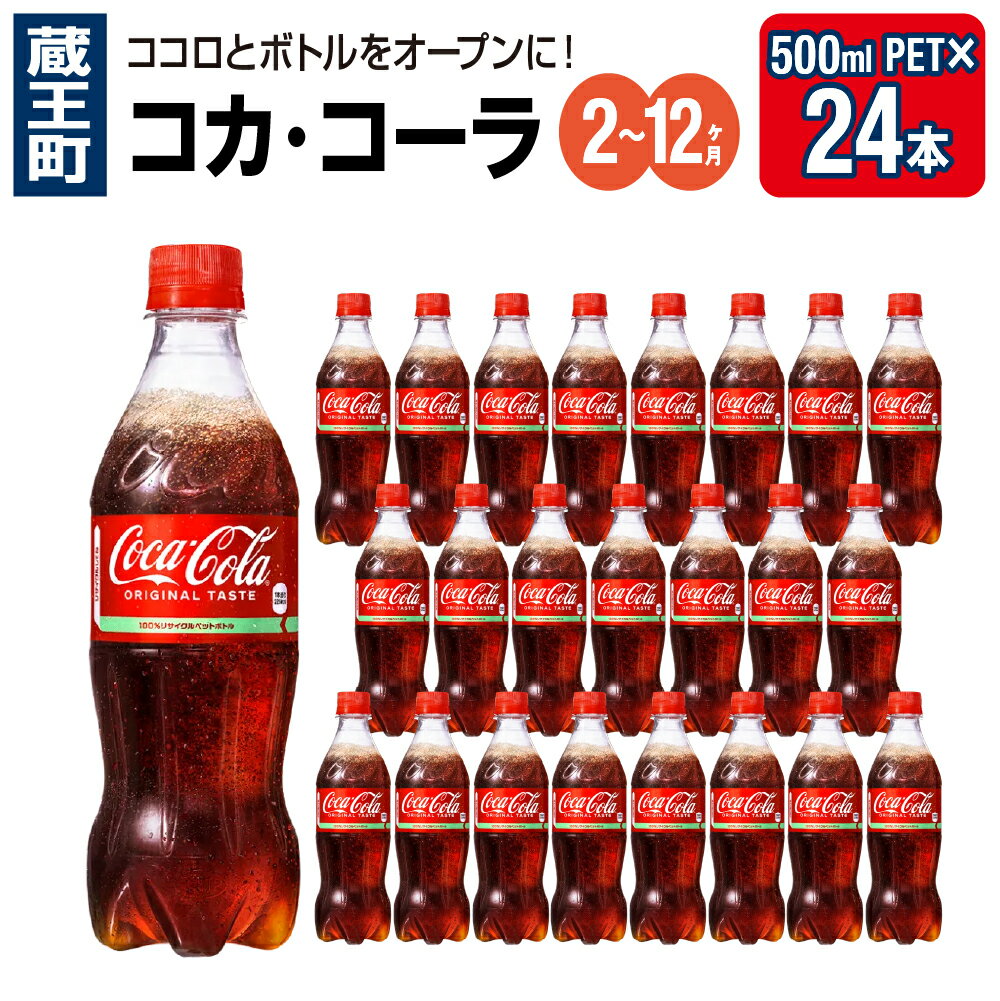 【ふるさと納税】【2〜12か月連続お届け】コカ・コーラ　500ml PET×24本　【04301-0032〜34・699〜701】 コカ・コーラ ボトラーズジャパン ペットボトル 合計 12L 1ケース 宮城県 蔵王町 定期便 送料無料 ギフト プレゼント
