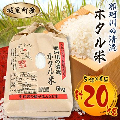 ふるさと納税 城里町 【令和7年産】城里町内・桂農産の【那珂川の清流ホタル米】20kg(5kg×4袋)「関東地方配送限定」