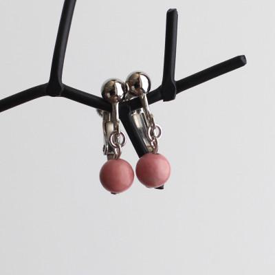 ふるさと納税 野田村 バラ輝石　イヤリング(シルバー) |  | 01