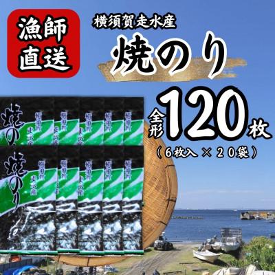 ふるさと納税 横須賀市 【訳あり】欠け　海苔 全形6枚×20袋(全形120枚) 漁師直送 上等級焼海苔
