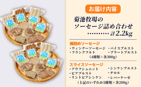 ソーセージ 無添加 2.2kg 詰め合わせ 岩手町 菊池牧場 牛肉 豚肉