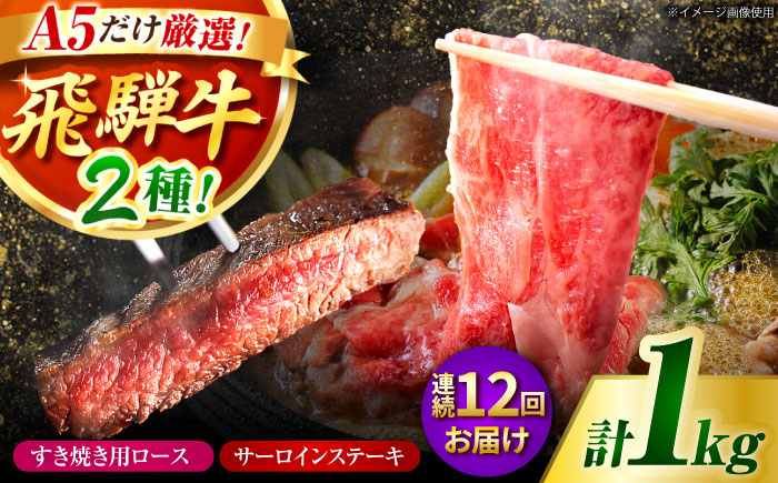 
            【12回定期】特選飛騨牛ステーキ&すきやき用(1Kgセット) / 飛騨牛 焼肉 ステーキ 肉 すき焼き すきやき 鍋 A5ランク 牛肉 / 御嵩町 / 肉のキング [AVAG013]
          