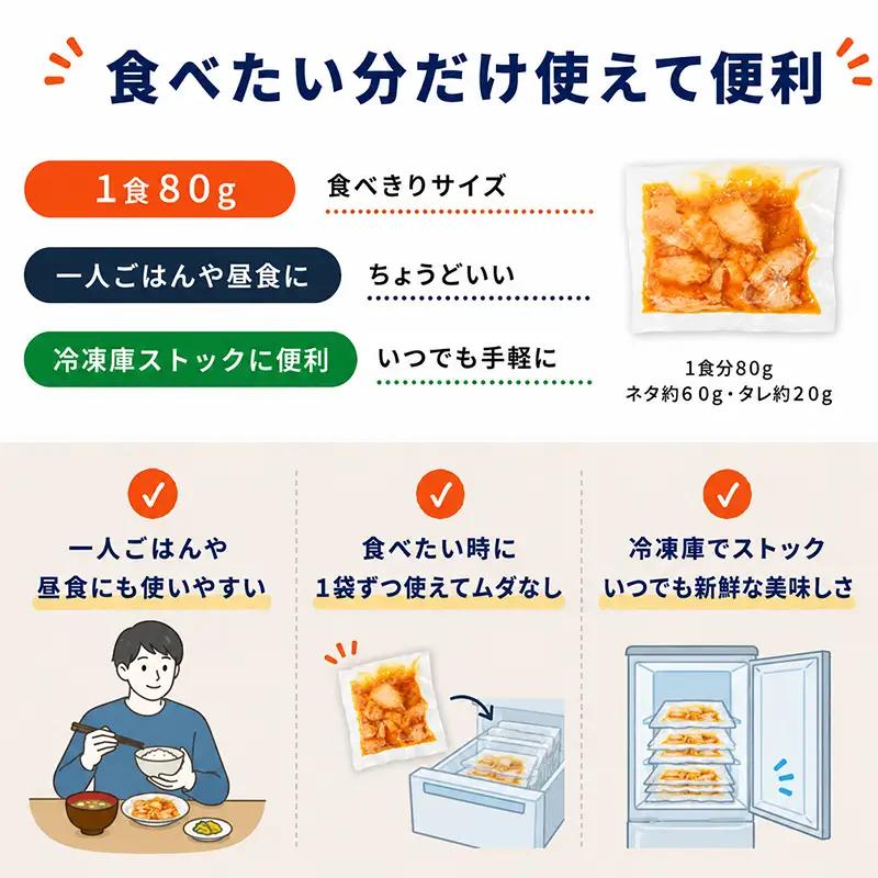 タカシン水産の海鮮漬け丼(5種)80g×10パック入 酒の肴に海鮮丼に茶漬けに飯ともに【tk211】