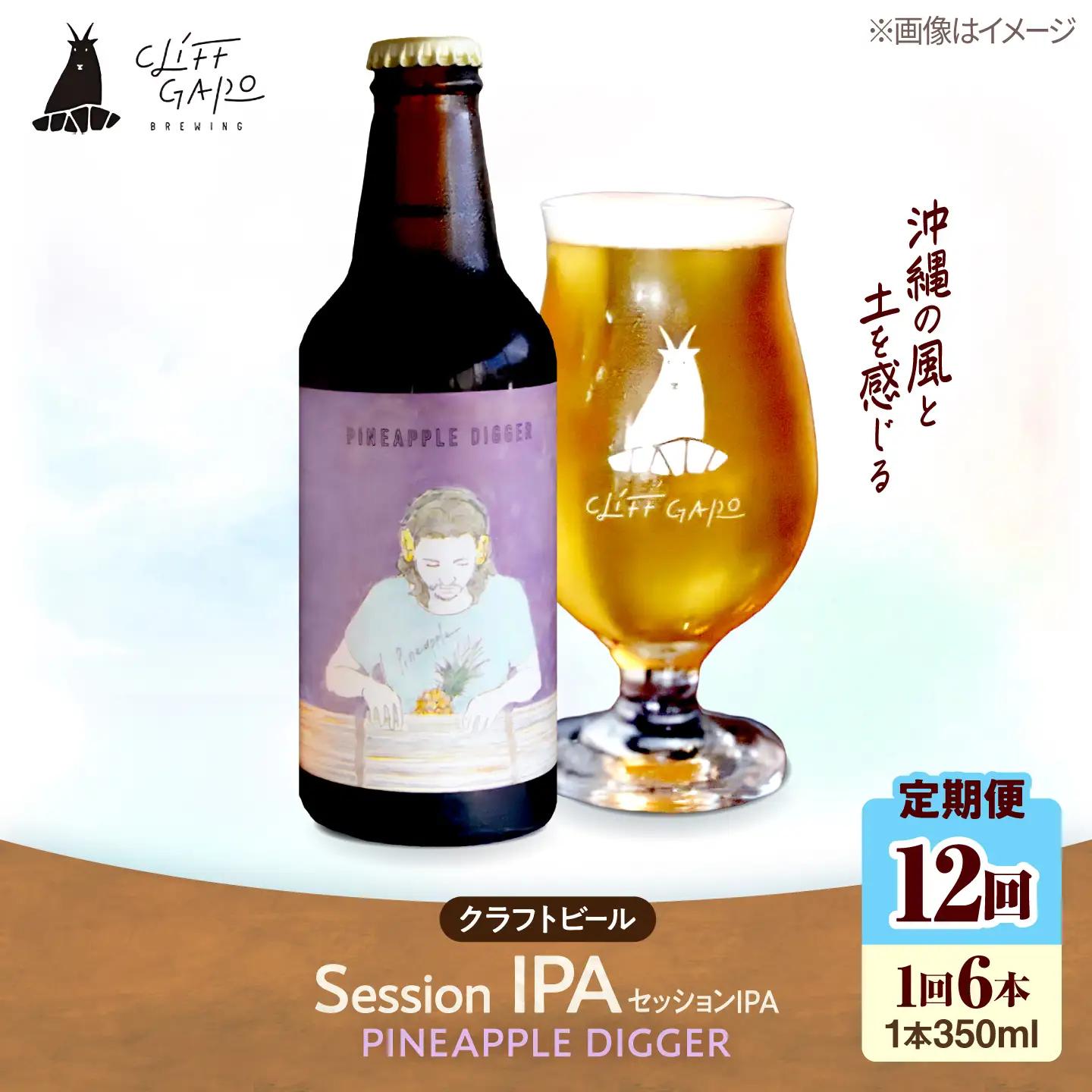 【全12回定期便】-CLIFF BEER- PINEAPPLE DIGGER (セッションIPA) 6本入り ビール クラフトビール 350ml 飲み比べ ギフト 沖縄市 / 株式会社クリフクラフト[BCDS020]