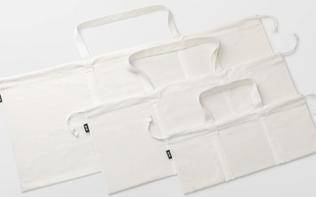 BAGSBAG 3 BAGS Lサイズ WH 〈 とてもシンプルで自由な使い方ができる巾着〉