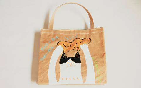 【限定柄】タカハシカヨコ 米袋バック 「生姜柄」 大四角サイズ KOME TOTE