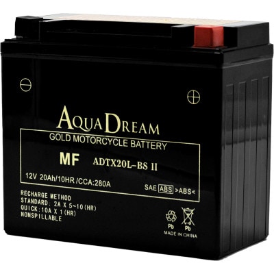 AQUADREAM GOLD バイク用バッテリー 液入充電済 ADTX20L-BS II 1個【配送不可地域：沖縄県】