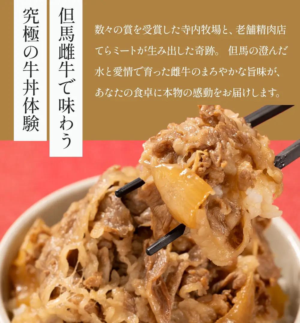 但馬牛牛丼の具 5個入 〈てらミート特製〉〈兵庫県産〉 牛丼 惣菜