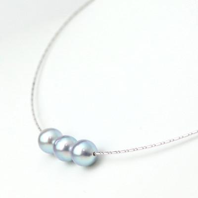 ふるさと納税 山梨市 K18WGあこや真珠ナチュラルブルー8.0-8.5mmオメガタイプスルーネックレス |  | 02