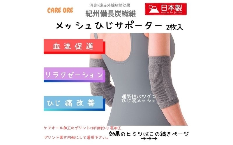 
血流促進・筋肉緩和・リラクゼーションの効果　驚きのひじサポーター　2枚入
