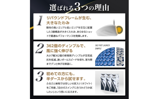 ゴルフボール　ゼクシオ　ハイパーRD　Ｐホワイト【8ダース/96球入り】