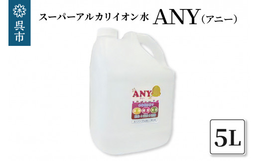 
スーパーアルカリイオン水 ANY(アニー) 消臭 詰め替え用 5L
