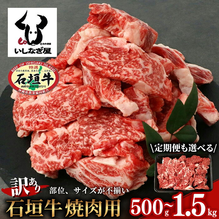 【ふるさと納税】《選べる配送回数》【訳あり】石垣牛 焼肉用（不揃い）500g〜1.5kg | 訳アリ 定期便 隔月 沖縄県 石垣島 石垣牛 国産 黒毛和牛 牛肉 牛 和牛 焼肉 BBQ AB-026 AB-035 AB-036