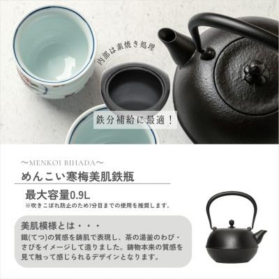 ふるさと納税 奥州市 南部鉄器 鉄瓶 めんこい寒梅美肌〜MENKOI BIHADA〜 0.9L [BE004] |  | 02
