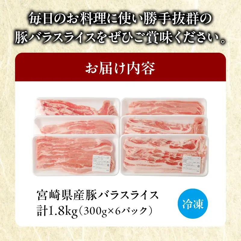 宮崎県産豚バラスライス計1.8kg 肉 豚 豚肉 おかず 国産_T009-0096
