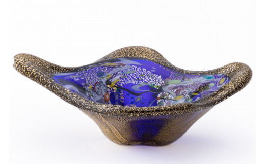 金・プラチナ象嵌「光琳」1983J.CAVIAR　BOWL 皇煌（こうおう）【カラー：ブルー】_A0092-002