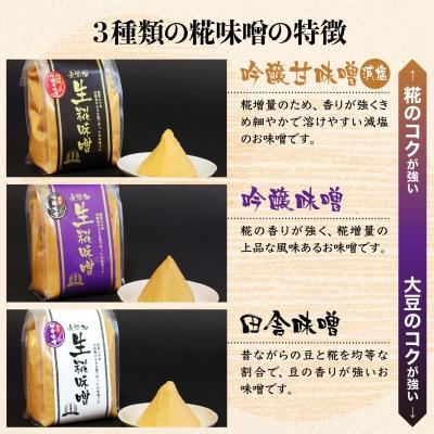ふるさと納税 南あわじ市 淡路島の糀味噌、厳選生みそ3種詰合せセット |  | 01