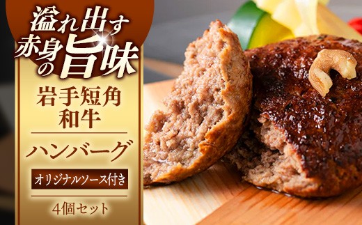 ハンバーグ 牛肉100% 国産 4個セット 冷凍 湯煎 個包装 小分け 牛肉 和牛100％ 肉 おかず 高級 ひき肉 お肉 国産 岩手県産 ランキング [FG-01]