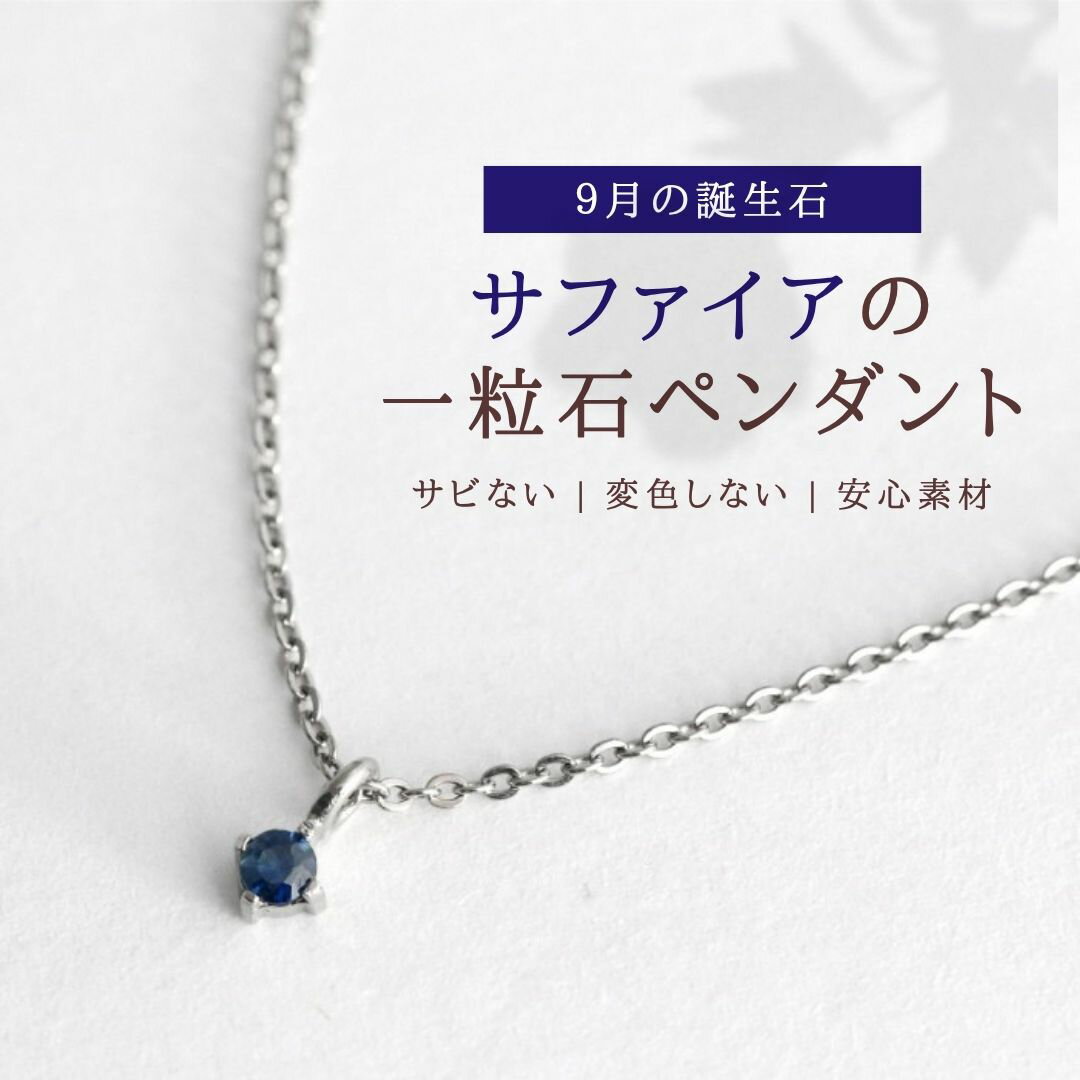 【ふるさと納税】純チタンサファイアの一粒石ペンダント 誕生石 ネックレス 変色しにくい ギフト 新潟県 弥彦村【配送不可地域：沖縄県】