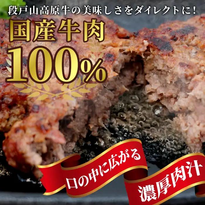 国産 牛肉 100%使用！ ハンバーグ レンジ可 湯煎 加熱済 4個 個包装 100ｇ 国産牛 牛 着色料 保存料 化学調味料 不使用 牛肉ハンバーグ 肉 肉汁 -094
