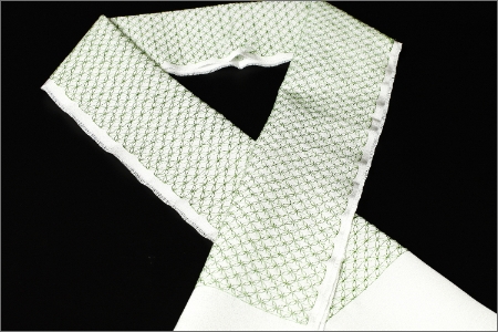 刺繍半衿（半襟）グリーン