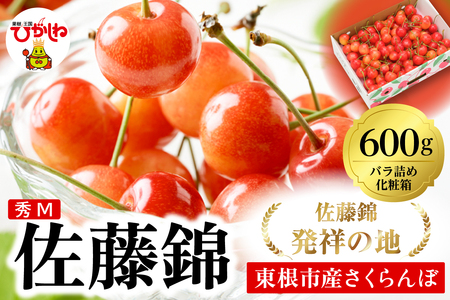 2026年 東根産さくらんぼ「佐藤錦」600gバラ詰め 秀品 Mサイズ 東根農産センター提供 山形県 東根市 hi027-219（山形県 東根市 東北 果物 フルーツ くだもの さくらんぼ 露地 佐藤錦 期間限定 冷蔵配送 先行受付 令和8年産 取り寄せ グルメ ご当地 特産直送 送料無料 ふるさと納税）