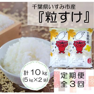 ふるさと納税 いすみ市 【毎月定期便】千葉県いすみ市産 粒すけ 10kg(5kg×2袋)全3回