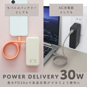 モバイルバッテリー コンセント一体型  スモーキーブラック モバイルバッテリー