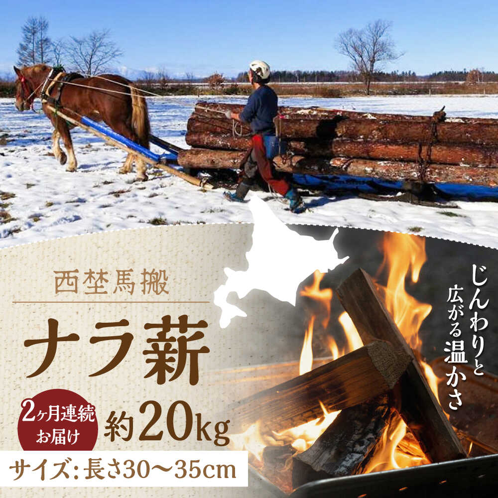 【ふるさと納税】【全2回定期便】乾燥 ナラ薪 20kg 計40kg 《厚真町》【西埜馬搬】 薪 まき 薪ストーブ 燃料 木材 ストーブ キャンプ 北海道 定期便 [AXBE003]