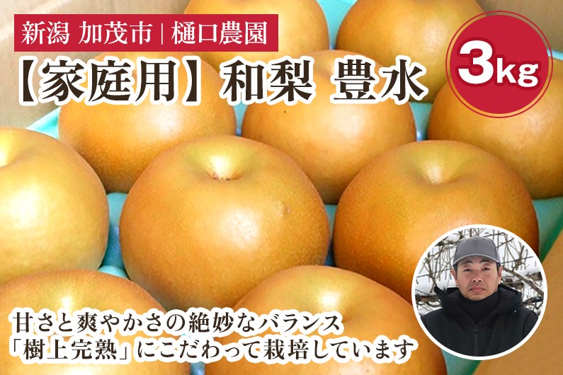 
                  【2026年先行予約】【家庭用】和梨 豊水 3kg（6～9玉）《9月上旬から順次発送》果物 なし ほうすい 梨 フルーツ 新鮮 ジューシー 産地 加茂市 樋口農園
                