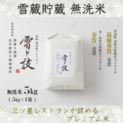 ふるさと納税 津南町 令和7年産 新米 予約 《 雪蔵貯蔵 無洗米 》 魚沼産コシヒカリ 雪と技 5kg (精米) 特A