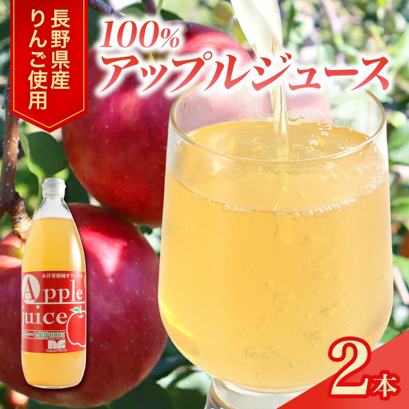 【ふるさと納税】果汁100％りんごジュース 1L 2本 6本 12本 サンふじ ジュース ドリンク 信州 長野