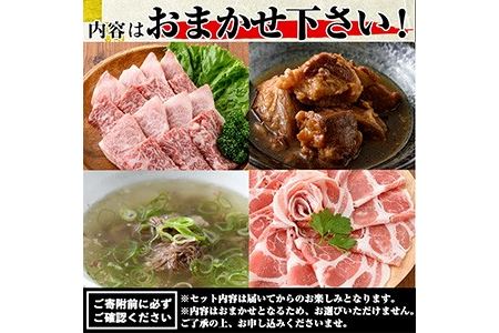 No.834 ＜訳あり・賞味期限間近＞お肉屋の肉袋！お楽しみ福袋(合計1kg以上！)国産 九州産 牛肉 黒毛和牛 和牛 豚肉 加工品 焼肉 焼き肉 スライス ステーキ ホルモン しゃぶしゃぶ 焼肉 食