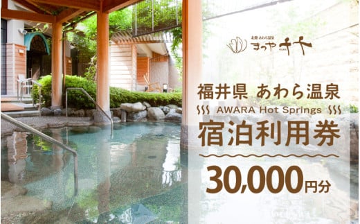 あわら温泉 宿泊利用券 30,000円分 ／ 宿泊券 旅館 チケット 観光 旅行 源泉 大浴場 露天風呂 5つ星の宿プラチナ 福井県 あわら市 カニ 蟹 観光地 旅行券 国内旅行 旅行券 宿泊券 ゴル