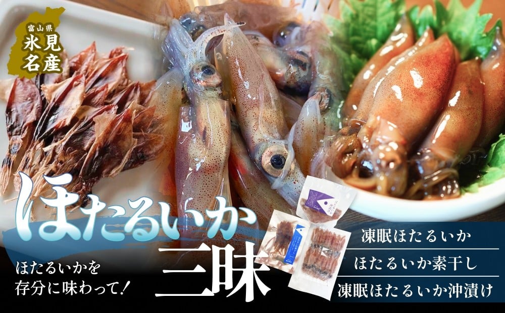 
            ほたるいか三昧 ホタルイカ イカ 漬け 素干し 富山県 氷見市 
          