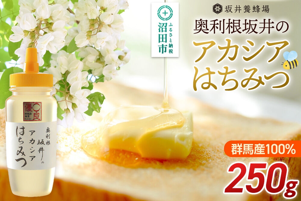 
奥利根坂井のアカシアはちみつ 250g×1本 坂井養蜂場
