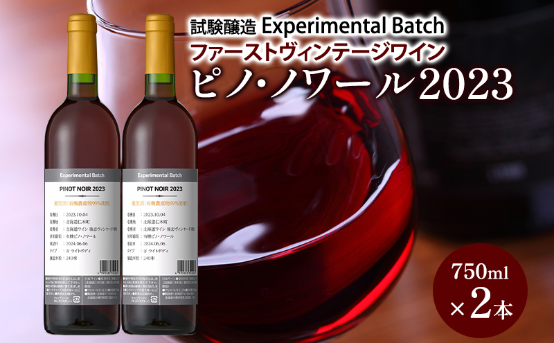 ピノ・ノワール2023　試験醸造(Experimental Batch)　ファーストヴィンテージワイン 2本　JA新おたる ワイン 赤ワイン 酒 アルコール 