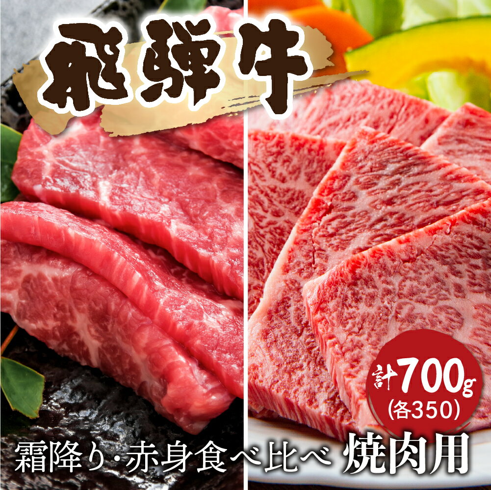 【ふるさと納税】《年内発送》飛騨牛 食べ比べ 霜降り・赤身 焼肉 各350g（計700g） 牛肉 和牛 バラ モモ カタ 食べ比べ ロース カルビ 焼き肉 贈り物 ギフト 岐阜県 飛騨市 [Q2523nn] 35000円 年内配送 年内お届け 12月