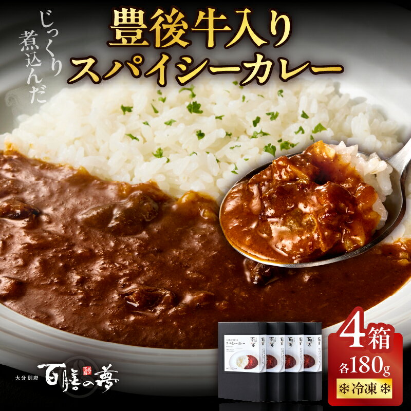【ふるさと納税】百膳の夢 豊後牛 入り スパイシー ビーフカレー ギフト お取り寄せ グルメ 牛肉 惣菜 レトルト インスタント 時短 簡単調理 湯煎 温めるだけ おかず 夜食 晩ご飯 贈り物 プレゼント 国産 別府市 大分県 送料無料