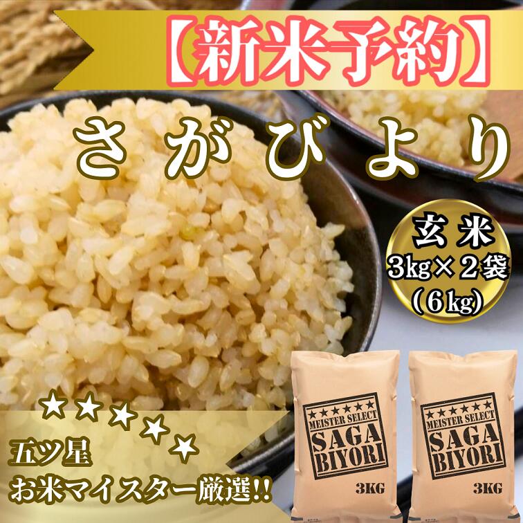 【ふるさと納税】令和7年産【（新米）11月以降発送】【玄米】さがびより6kg（3kg×2袋）【五つ星お米マイスター厳選！】（CIB87）