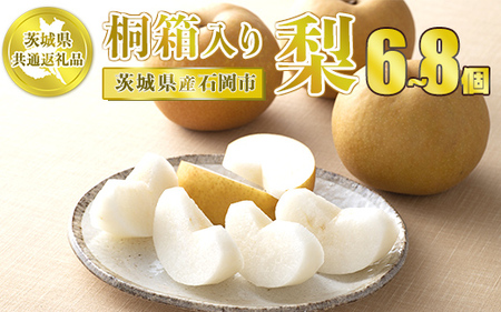 桐箱入り 梨 6～8個【茨城県共通返礼品 石岡市産】 ※2025年8月～11月中旬頃に順次発送予定