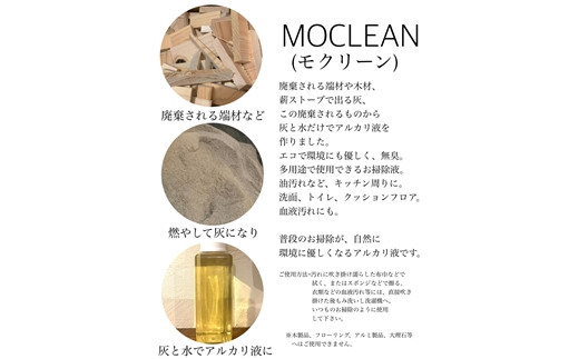 お掃除用アルカリ液　MOCLEAN(スプレーボトル＆詰め替えボトル)【46001】