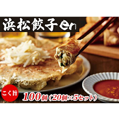 【ふるさと納税】惣菜 冷凍 こく旨 100個 20個×5セット 浜松餃子en たれ付き 冷凍餃子 夕飯 中華 シャキシャキ食感 ビール おかず おつまみ 静岡県浜松市