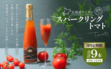 【3回定期便】 北海道サイダー スパークリングトマト 3本セット×3回 計9本 トマトジュース とまとジュース 炭酸 炭酸飲料 飲料 ドリンク スパークリング トマト とまと 北海道産 国産 サイダー