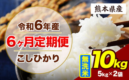 【6ヶ月定期便】令和6年産 定期便 こしひかり 10kg 無洗米 阿蘇 うぶやま 米 定期便 熊本県産 ふるさと納税 精米 ひの 米 こめ ふるさとのうぜい コシヒカリ コメ お米 おこめ《申込み翌月から出荷》