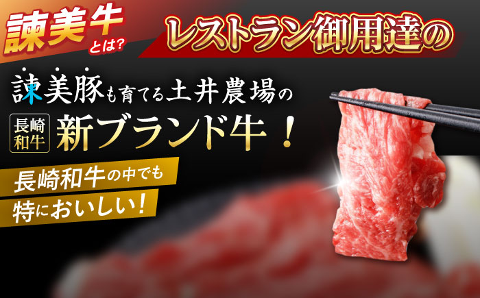 【特Aのブランド米で育てた】諫美牛 しゃぶしゃぶ・すき焼き用 500g(250g×2) / 牛肉 ぎゅうにく 和牛 牛 肉 国産 しゃぶしゃぶ すき焼き / 諫早市 / 株式会社土井農場 [AHAD0